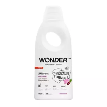 WONDER LAB Эко гель для стирки белого белья "Лотос и вишня" 1400