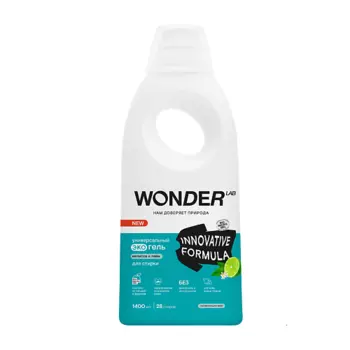 WONDER LAB Универсальный эко гель для стирки белья "Мелисса и лайм" 1400