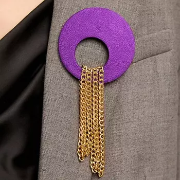 XENIA DUKOVA Брошь с цепочками