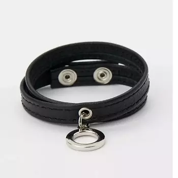 XENIA DUKOVA Кожаный браслет на руку с кольцом