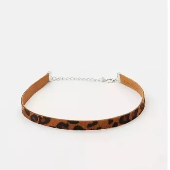 XENIA DUKOVA Леопардовый чокер кожаный