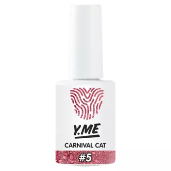 Y.ME Гель-лак Carnival Cat с кошачьим эффектом и блестящими шестигранниками внутри 10.0