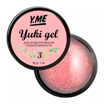 Y.ME Гель пастельного оттенка с хлопьями Yuki в составе