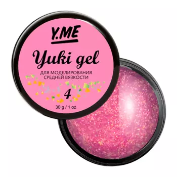 Y.ME Гель пастельного оттенка с хлопьями Yuki в составе