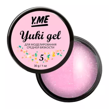 Y.ME Гель пастельного оттенка с хлопьями Yuki в составе
