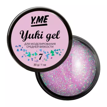 Y.ME Гель пастельного оттенка с хлопьями Yuki в составе