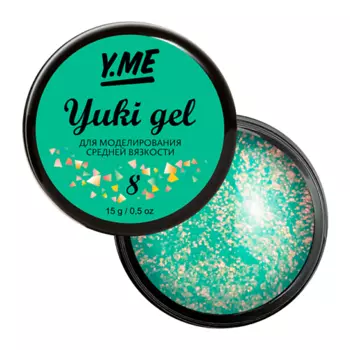 Y.ME Гель пастельного оттенка с хлопьями Yuki в составе