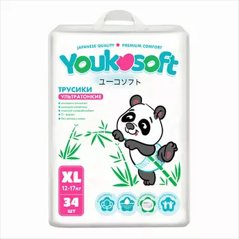 YOUKOSOFT Подгузники-трусики Ультратонкие премиум M (6-11 кг)