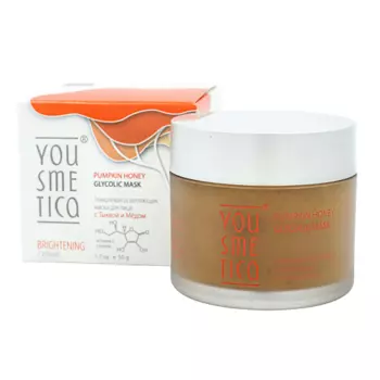 YOUSMETICA Гликолевая осветляющая маска для лица с Тыквой и Мёдом