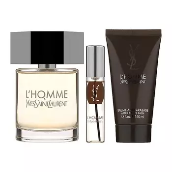 YVES SAINT LAURENT Набор L'Homme: Туалетная вода + Миниатюра + Бальзам после бритья