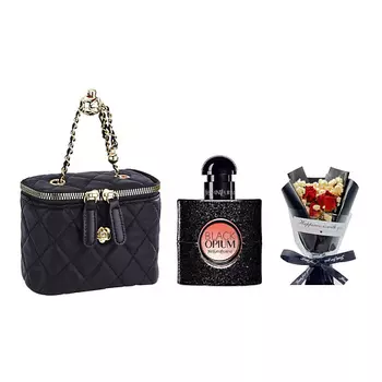 YVES SAINT LAURENT Парфюмерный набор Black Opium +Букет+Сумка