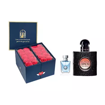 YVES SAINT LAURENT Парфюмерный набор Black Opium + Versace pour homme