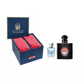 YVES SAINT LAURENT Парфюмерный набор Black Opium + Versace pour homme