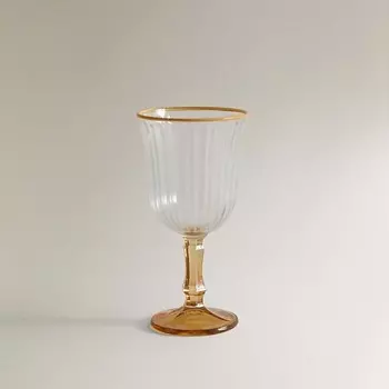 ZARA HOME Бокал для вина с цветной каймой