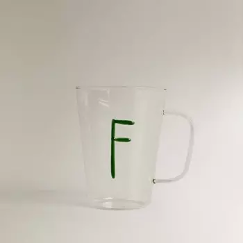 ZARA HOME Боросиликатная кружка с буквой F