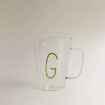ZARA HOME Боросиликатная кружка с буквой G