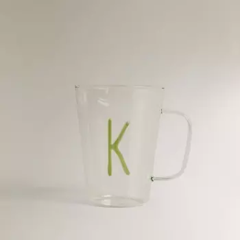 ZARA HOME Боросиликатная кружка с буквой K