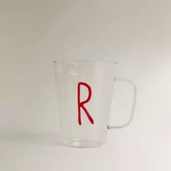 ZARA HOME Боросиликатная кружка с буквой R