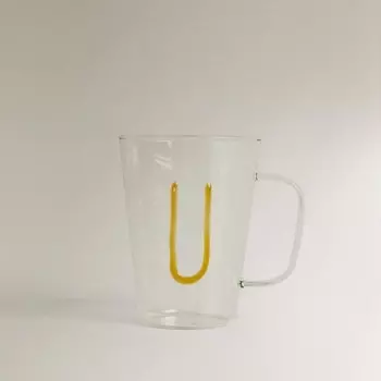 ZARA HOME Боросиликатная кружка с буквой "U"
