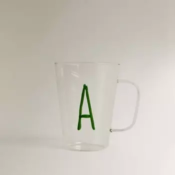 ZARA HOME Боросиликатная кружка с инициалом A