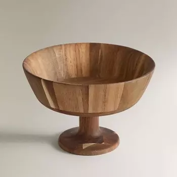 ZARA HOME Деревянная ваза для фруктов на ножке 1.0