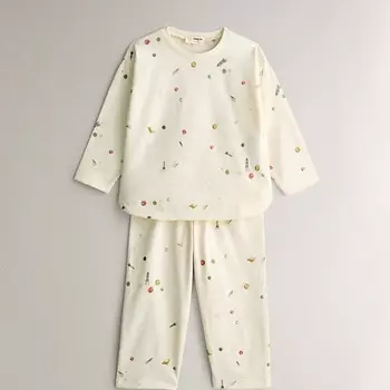 ZARA HOME Детская хлопковая пижама принт космос
