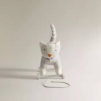 ZARA HOME Детская мягкая игрушка кот на колесиках