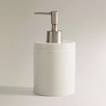 ZARA HOME Дозатор для жидкого мыла из керамики белого цвета
