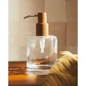 ZARA HOME Дозатор для жидкого мыла из стекла и дерева