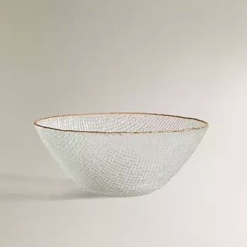 ZARA HOME Фактурная пиала с золотым кантом