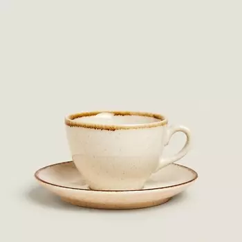 ZARA HOME Фарфоровая чашка с антикварным ободком
