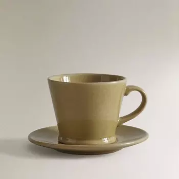 ZARA HOME Глазурованная керамическая чашка и блюдце