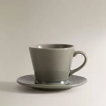 ZARA HOME Глазурованная керамическая чашка и блюдце