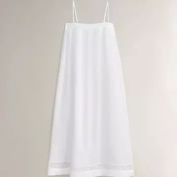 ZARA HOME Хлопчатобумажная ночная рубашка косого кроя с кружевной отделкой