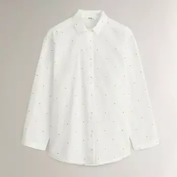 ZARA HOME Хлопчатобумажная рубашка с вышитыми ромашками