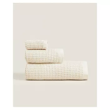 ZARA HOME Хлопчатобумажное банное полотенце вафельной вязки 30 x 50 см