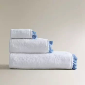 ZARA HOME Хлопковое банное полотенце с кисточками 90 x 150