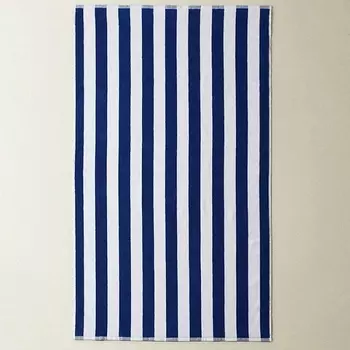 ZARA HOME Хлопковое банное полотенце с синими полосками 50 x 90
