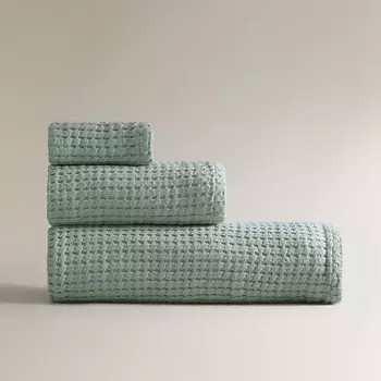 ZARA HOME Хлопковое банное полотенце вафельной вязки 90 x 150