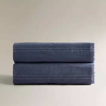 ZARA HOME Хлопковое покрывало с прострочкой 140 x 190