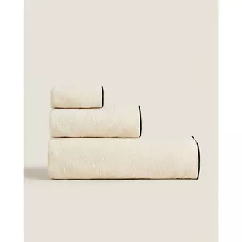 ZARA HOME Хлопковое полотенце с оверлоком 50 x 90