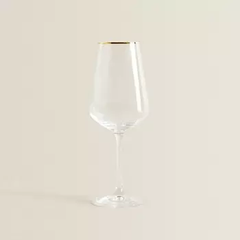 ZARA HOME Хрустальный бокал Богемия с золотой каймой