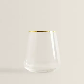 ZARA HOME Хрустальный стакан Bohemia с золотой каймой