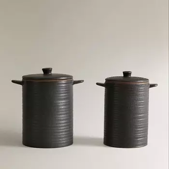 ZARA HOME Керамическая банка с крышкой 15.2 x 18 x 11