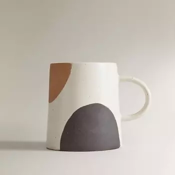 ZARA HOME Керамическая кружка с крапинками и коллажем