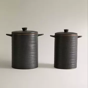 ZARA HOME Керамическая кухонная банка с крышкой 18 x 19 x 12.5