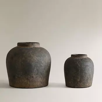 ZARA HOME Керамическая ваза с состаренной текстурой 20х19