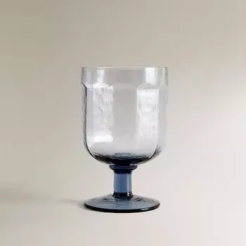 ZARA HOME Кованый бокал для вина из синего стекла