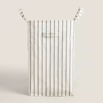 ZARA HOME Квадратная корзина для белья в полоску