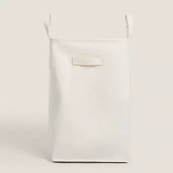 ZARA HOME Квадратная корзина для белья из хлопка